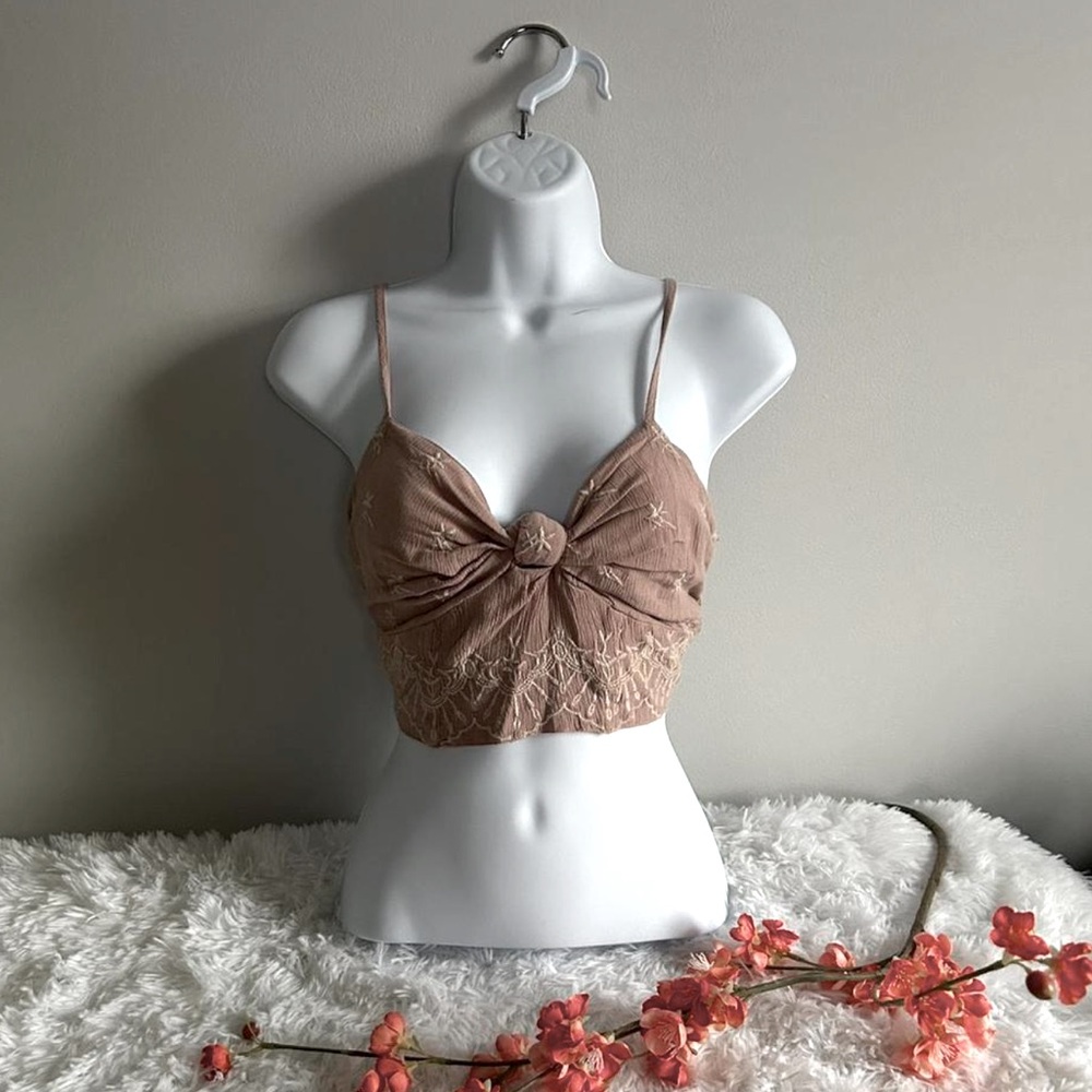 American eagle embroidered crop top